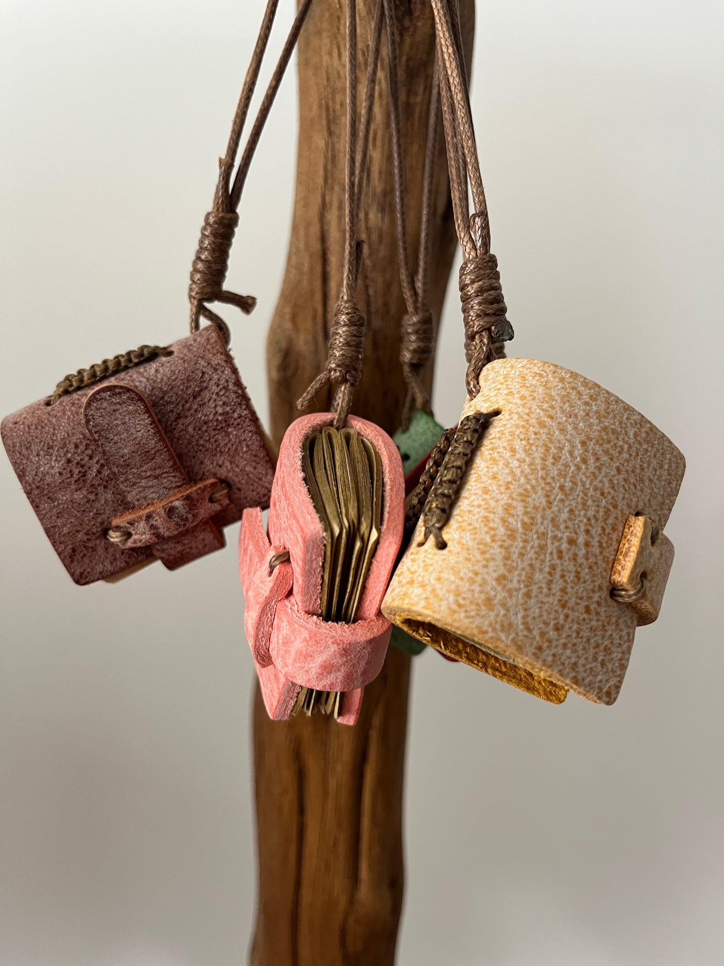 Handmade Mini Leather Notebook Charm
