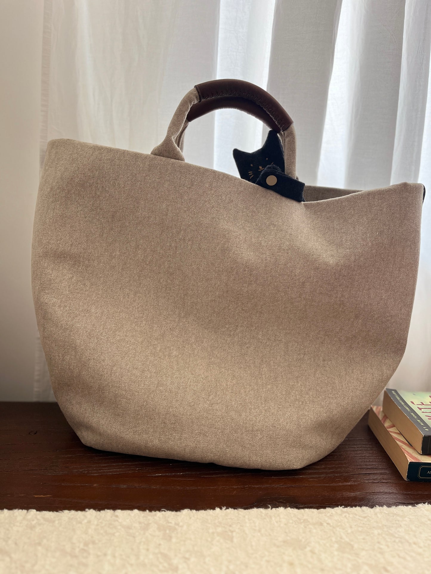 Hugging Cat Zipper Pouch — Handmade Bag Charm