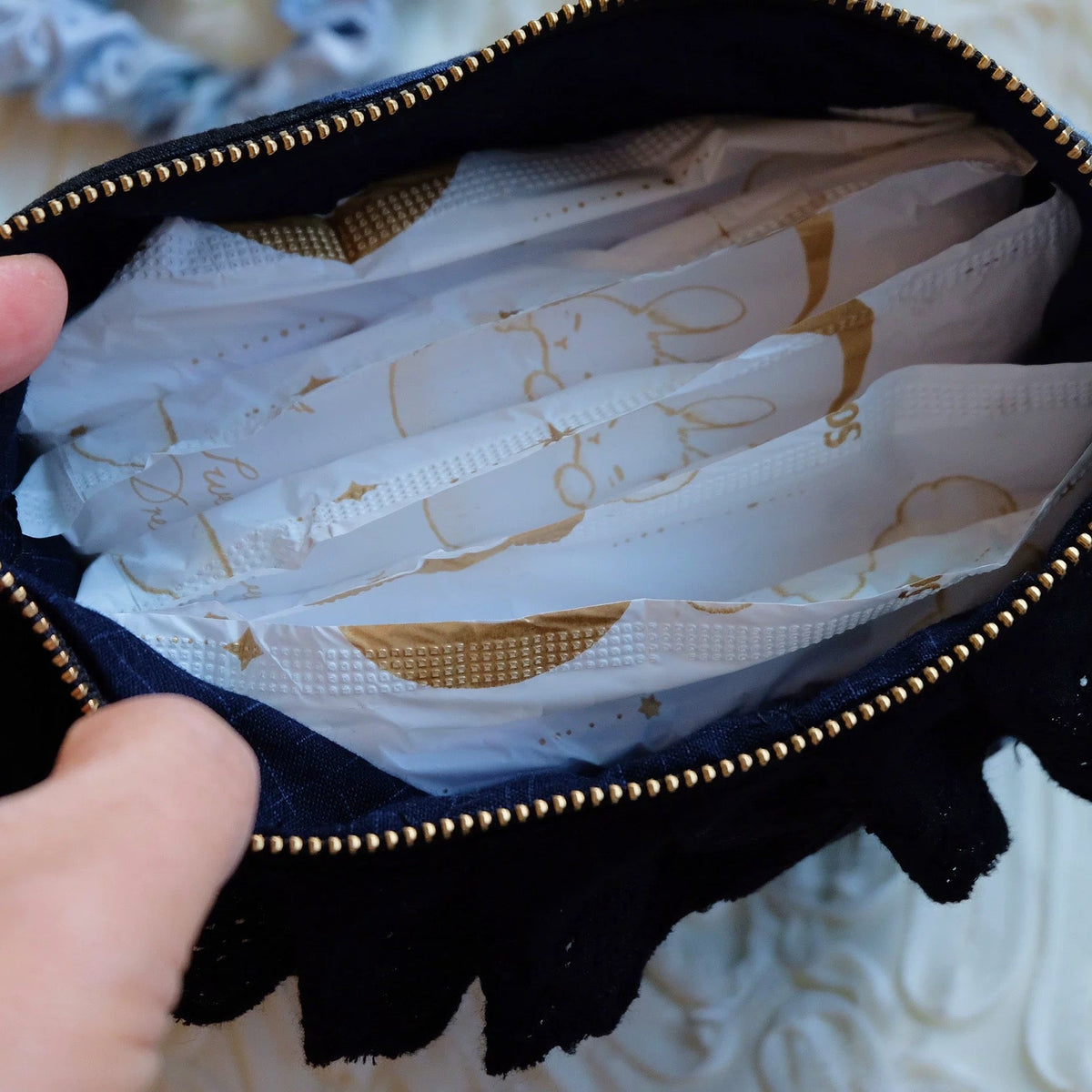 Black Kitty Makeup Pouch/ Wristlet - Made by Frey