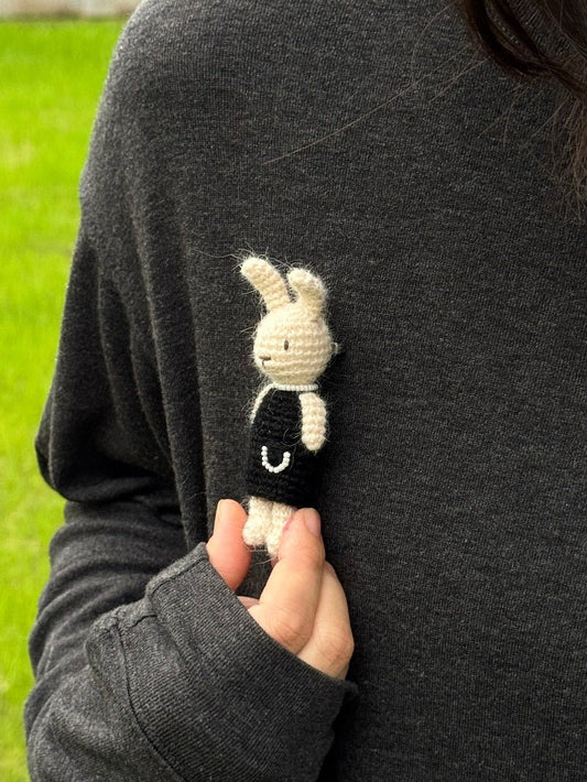 🐇 Crochet Bunny Brooch - Made by Frey