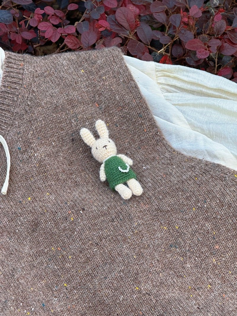 🐇 Crochet Bunny Brooch - Made by Frey