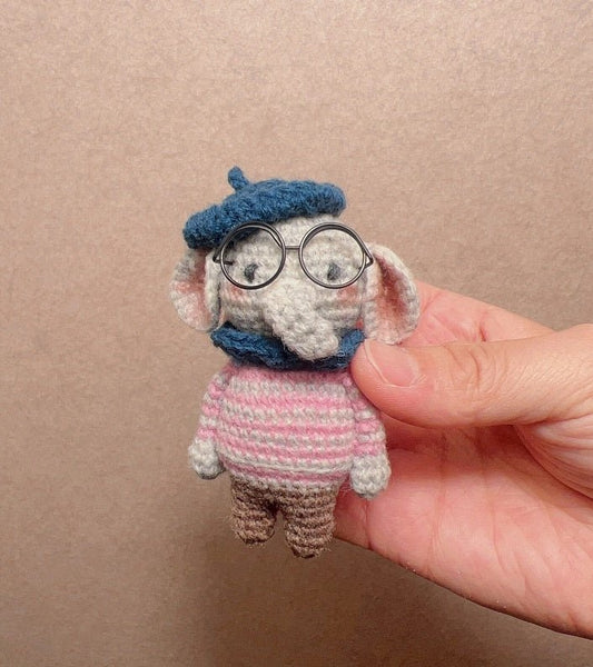 🐘 Crochet Elephant – Keychain or Brooch - Made by Frey