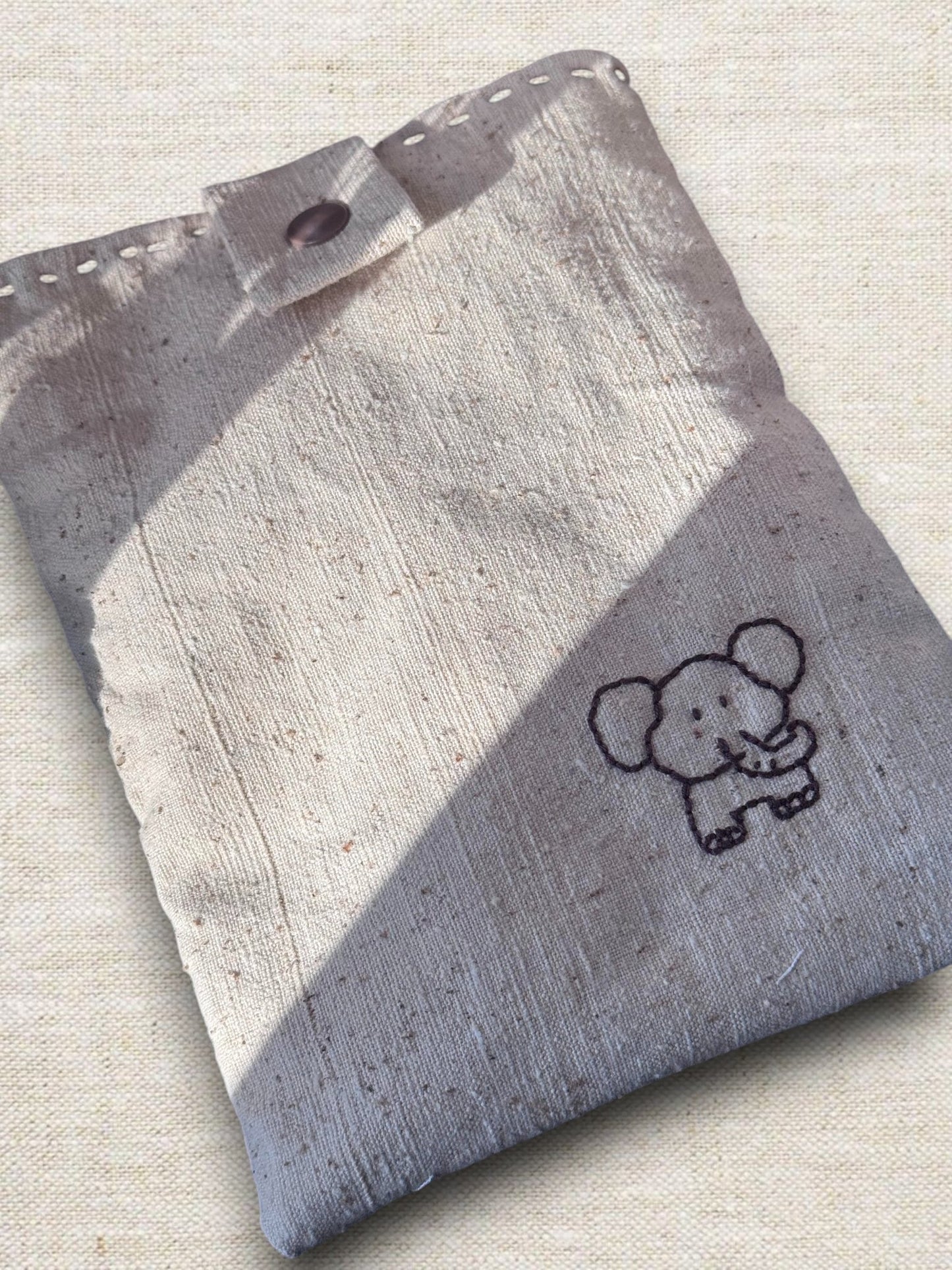 Custom Name Text | Hand - Embroidered Elephant Sleeve - Made by Frey