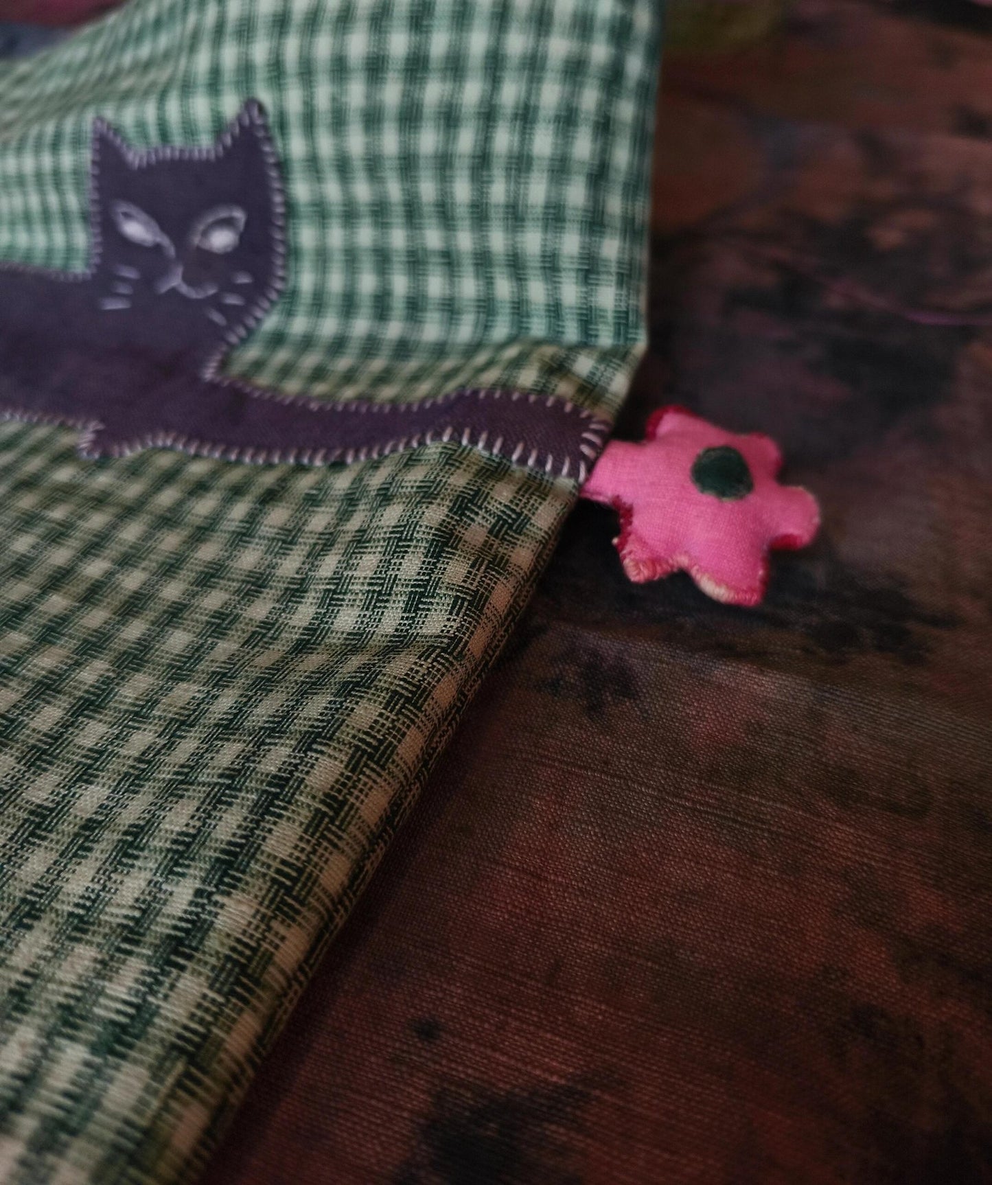 Embroidered Cat & Sakura Mini Tote - Made by Frey