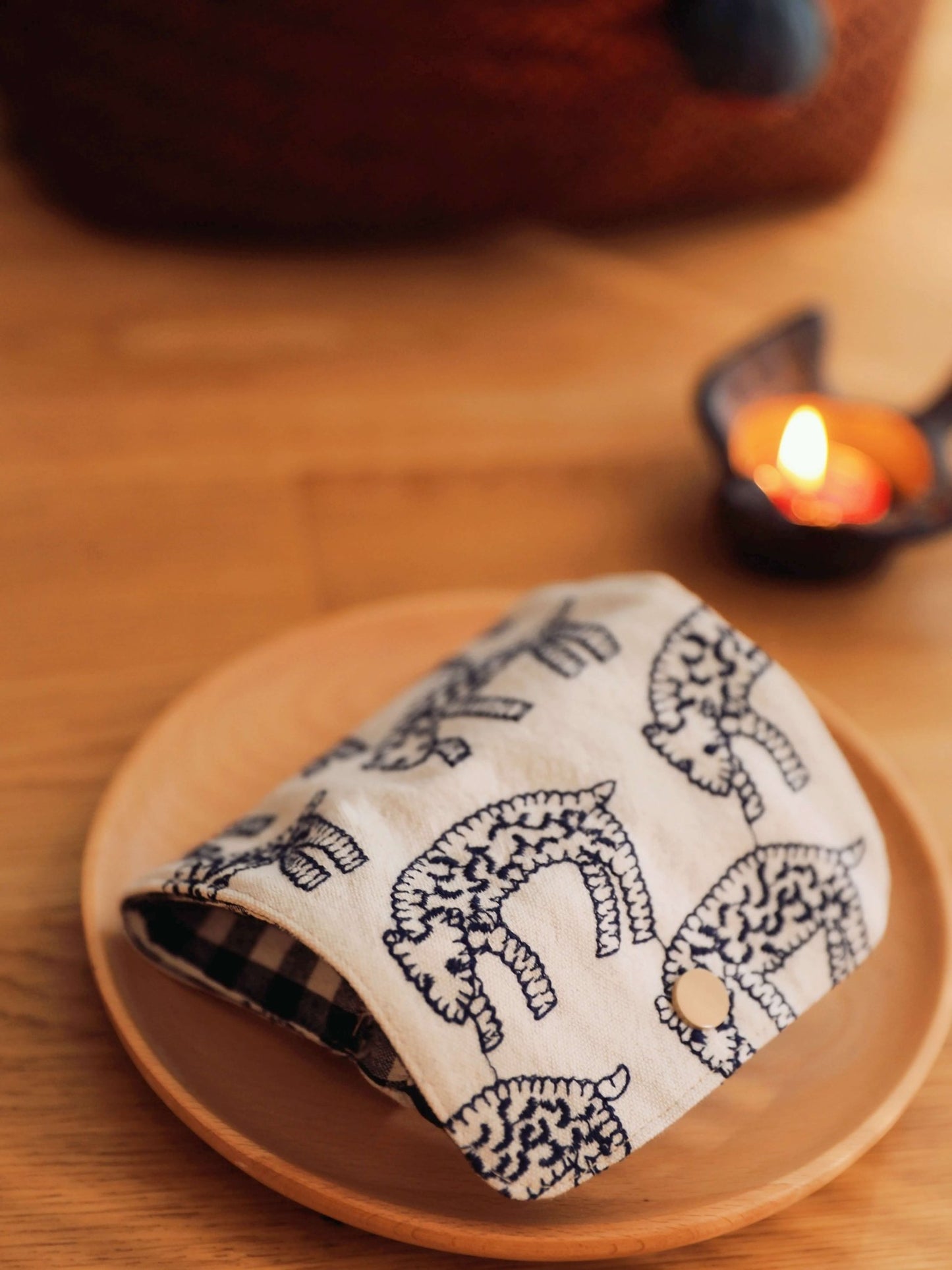 Embroidered Leopard Zip Card & Coin Pouch - Made by Frey