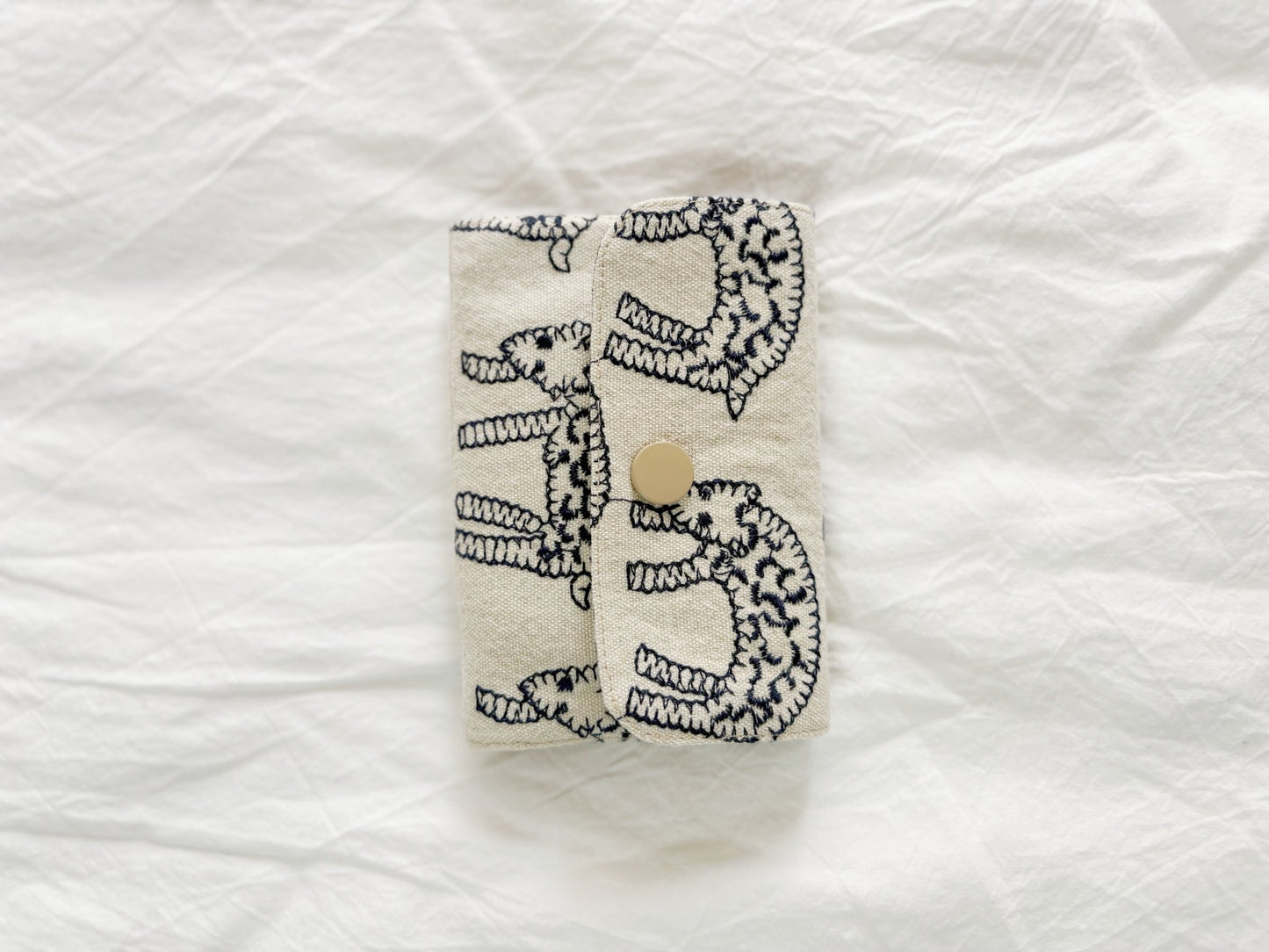 Embroidered Leopard Zip Card & Coin Pouch - Made by Frey