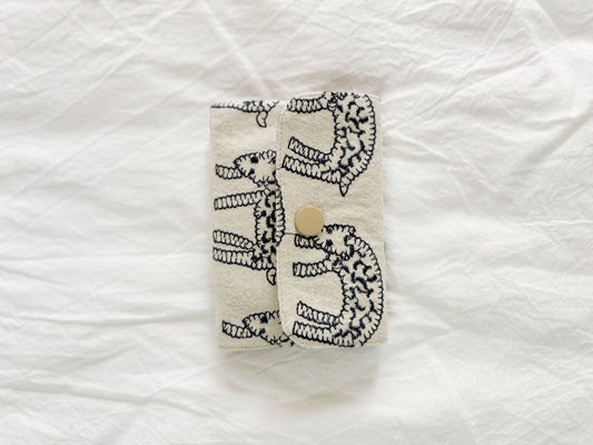 Embroidered Leopard Zip Card & Coin Pouch - Made by Frey