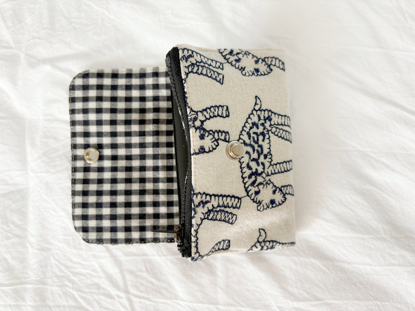 Embroidered Leopard Zip Card & Coin Pouch - Made by Frey