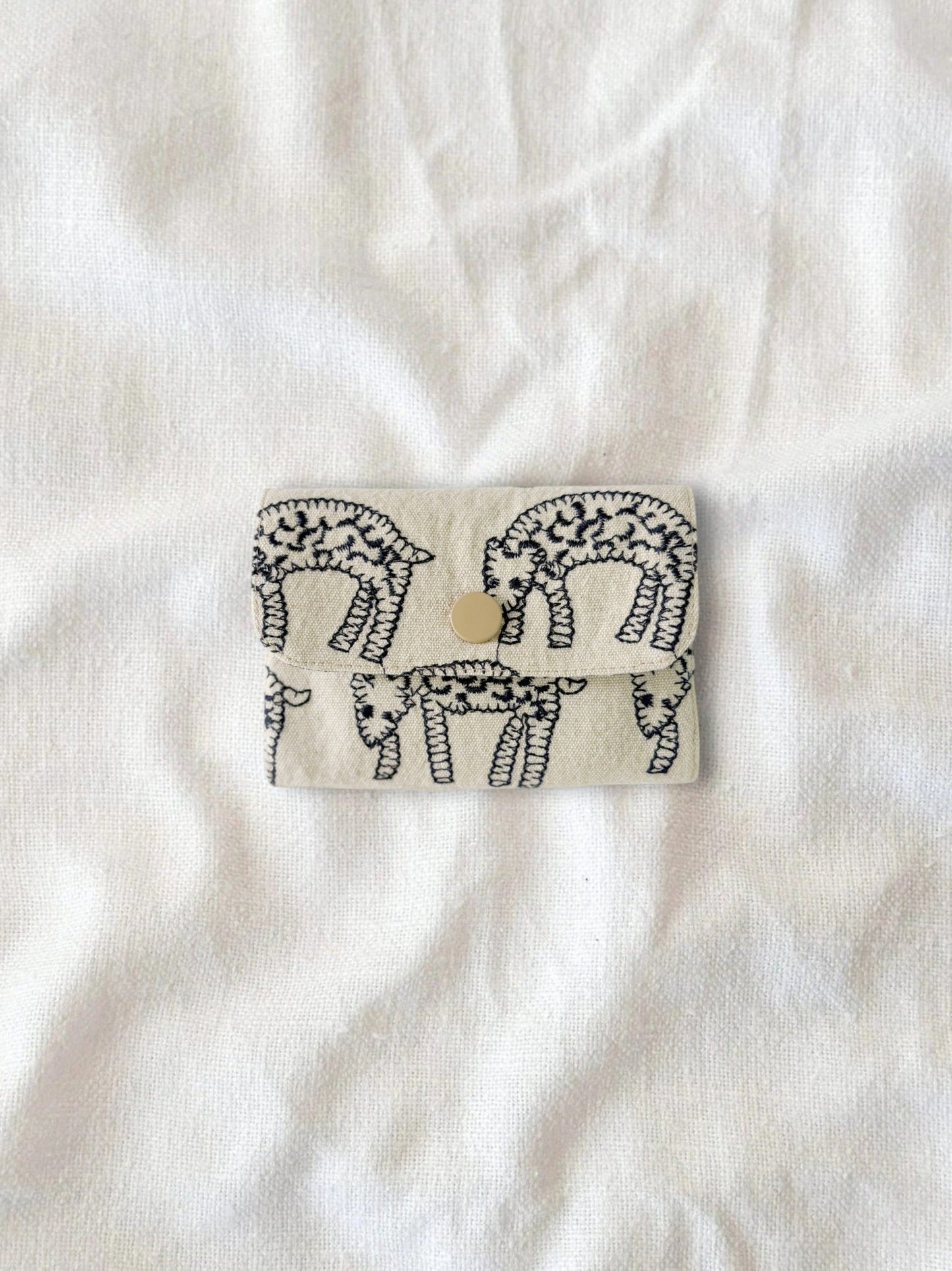 Embroidered Leopard Zip Card & Coin Pouch - Made by Frey