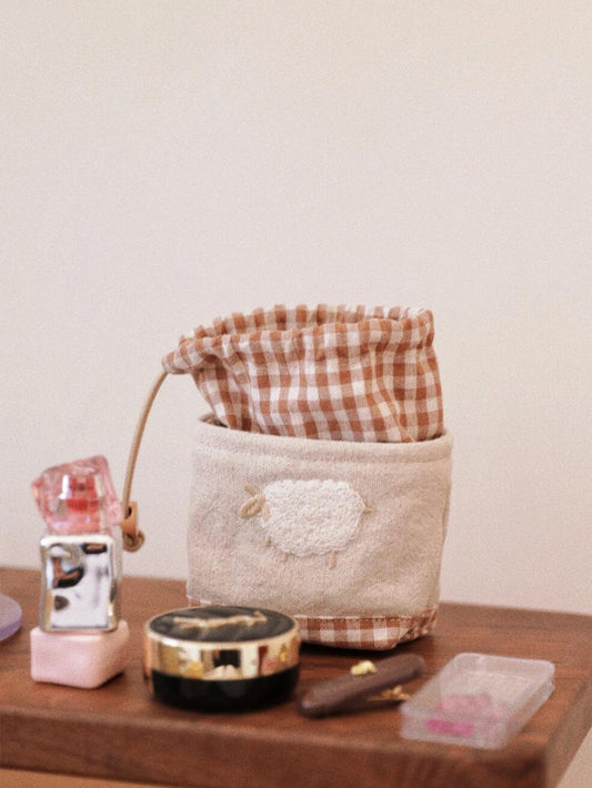 Embroidered Little Lamb Bag Charm Storage Pouch - Made by Frey