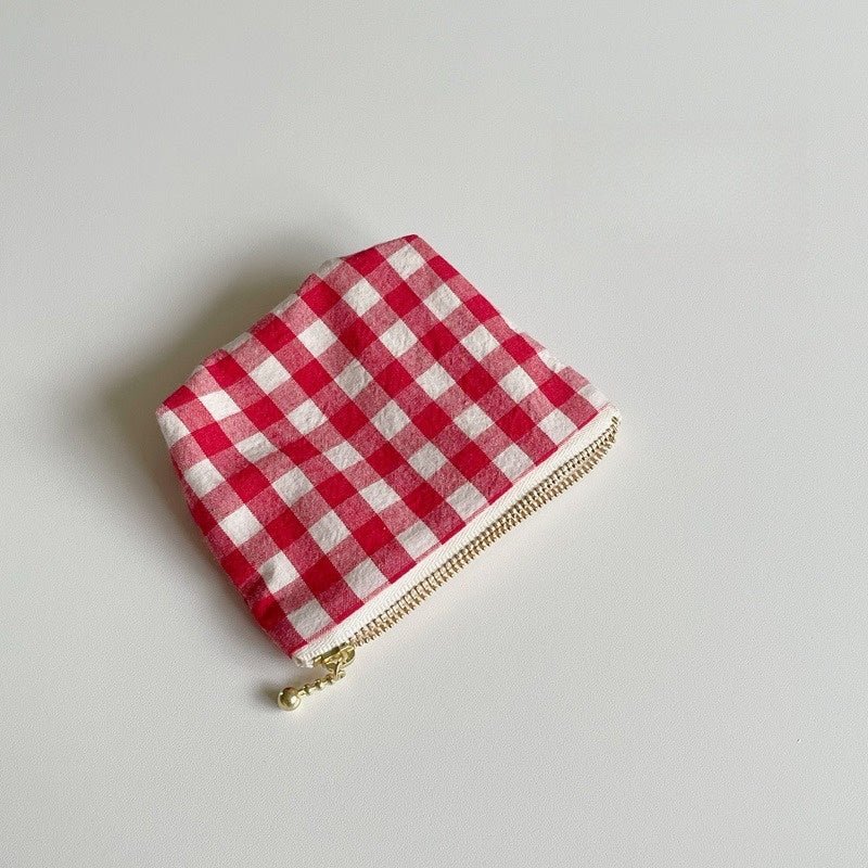 ESSENTIALS POCKETS — Red Gingham Pouch - Made by Frey