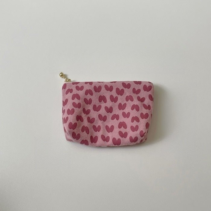 ESSENTIALS POCKETS — Vintage Rose Red Cotton Flannel Pouch - Made by Frey