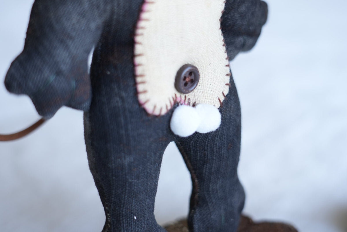 Handmade Black Tomcat Bag Charm – Rotating Head & Removable Collar - Made by Frey