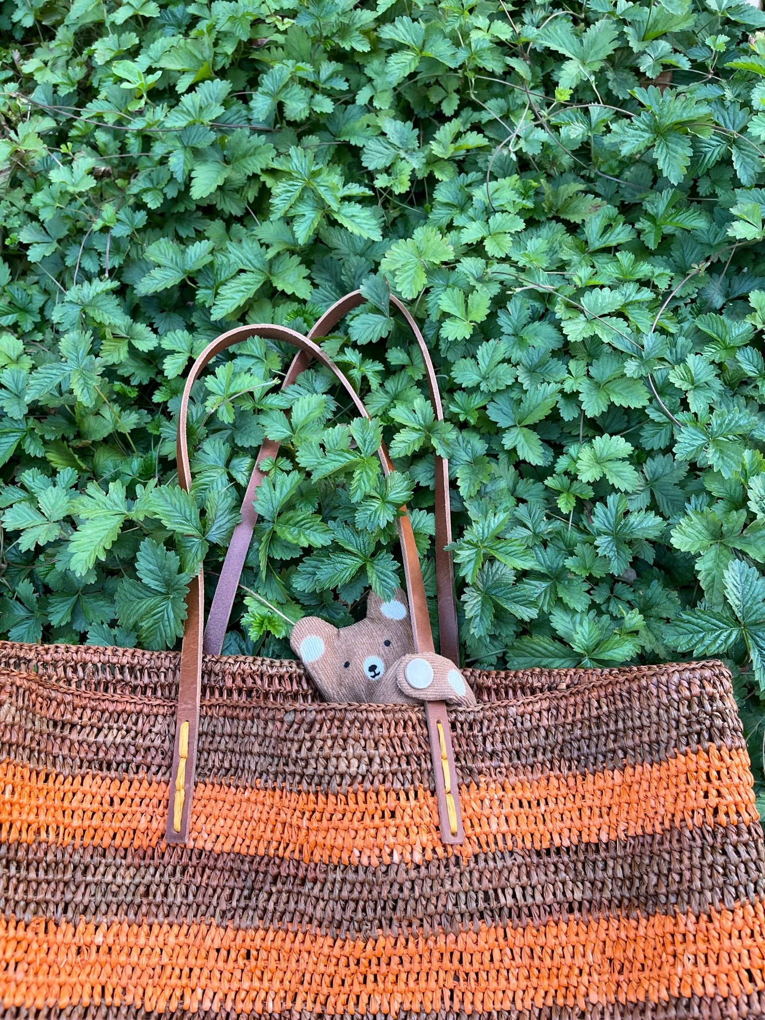 Handmade Gift Hugging Bear Bag Charm & Pouch - Made by Frey