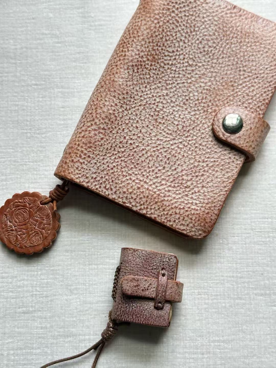 Handmade Mini Leather Notebook Charm - Made by Frey