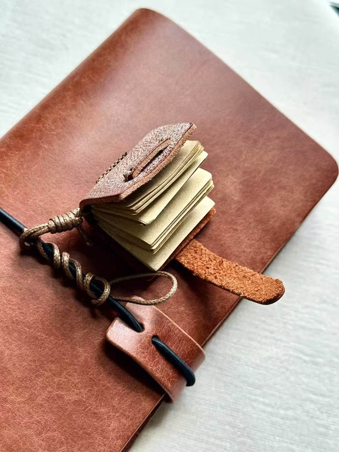 Handmade Mini Leather Notebook Charm - Made by Frey