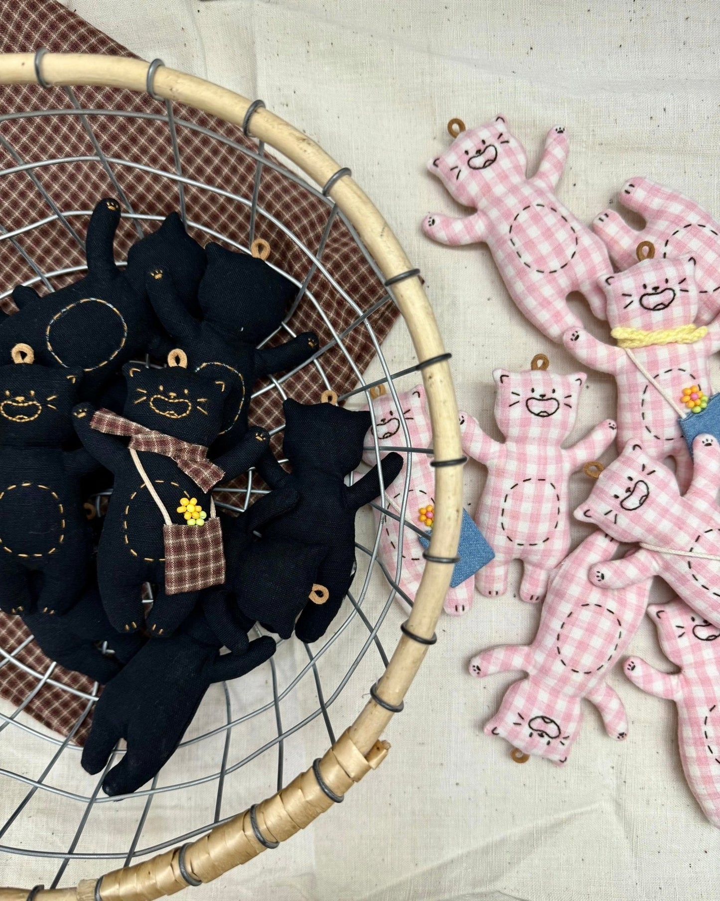 Happy & Angry Kitty Bag Charm - Made by Frey