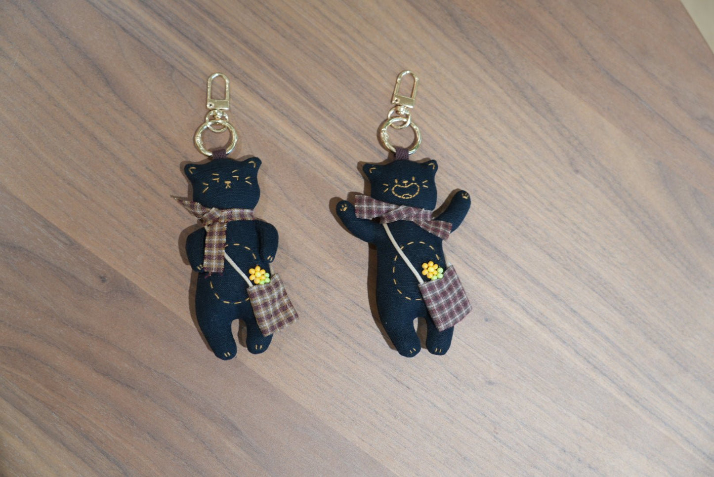 Happy & Grumpy Kitty Bag Charm - Made by Frey