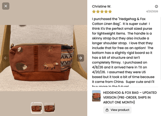 🦔 Hedgehog & 🦊 Fox Bag - Made by Frey