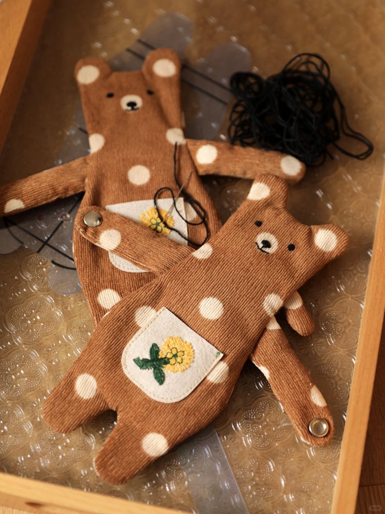 Hugging Bear Bag Charm & Pouch - Made by Frey