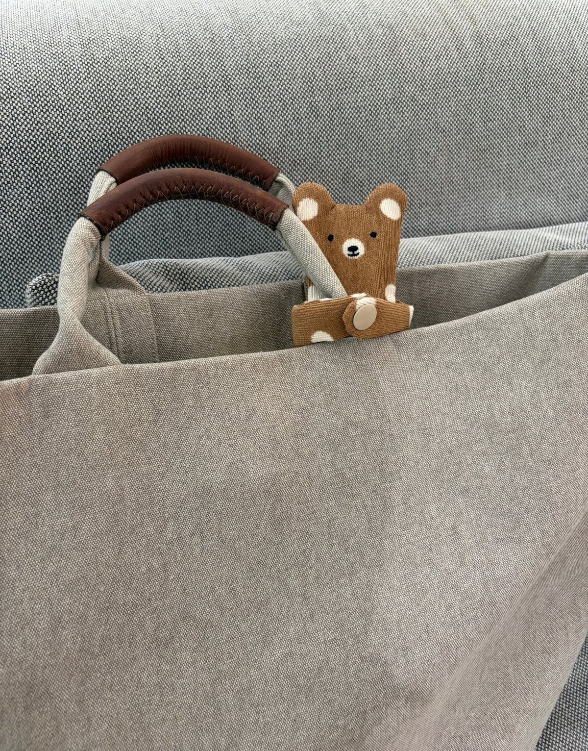 Hugging Bear Zipper Pouch — Handmade Bag Charm - Made by Frey
