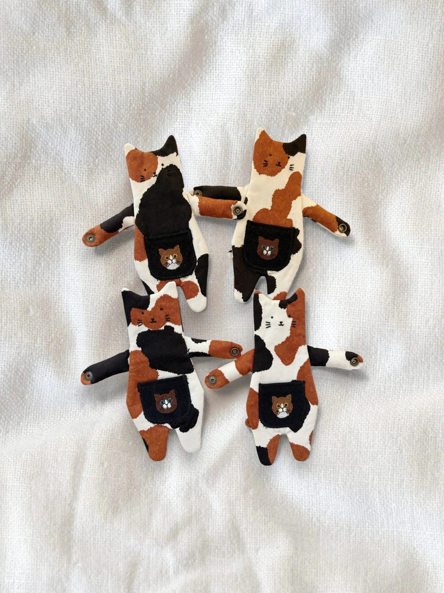 Hugging Cat Zipper Pouch — Handmade Bag Charm - Made by Frey