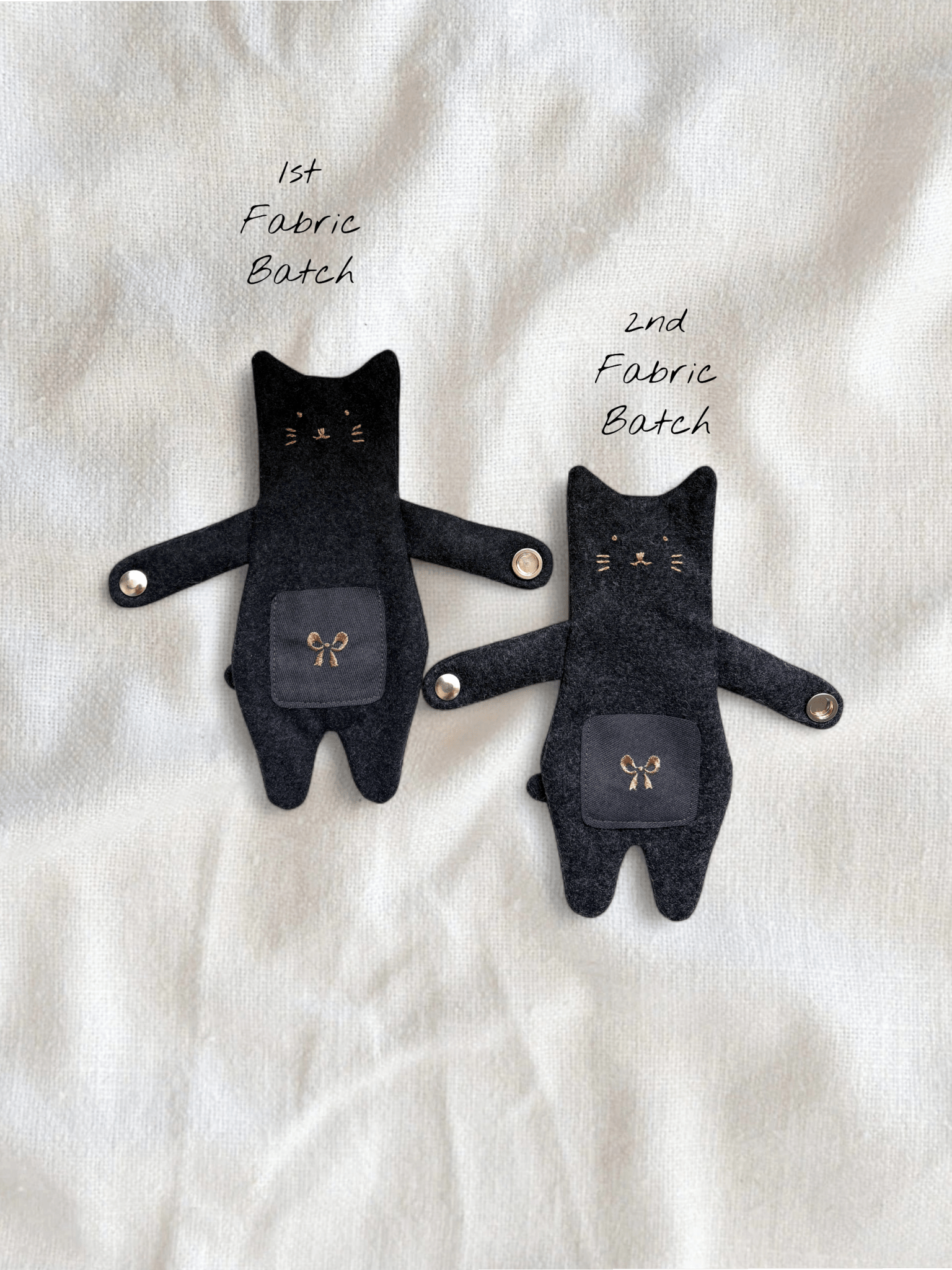 Hugging Cat Zipper Pouch — Handmade Black Cat Bag Charm - Made by Frey