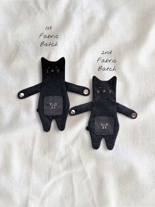 Hugging Cat Zipper Pouch — Handmade Black Cat Bag Charm - Made by Frey