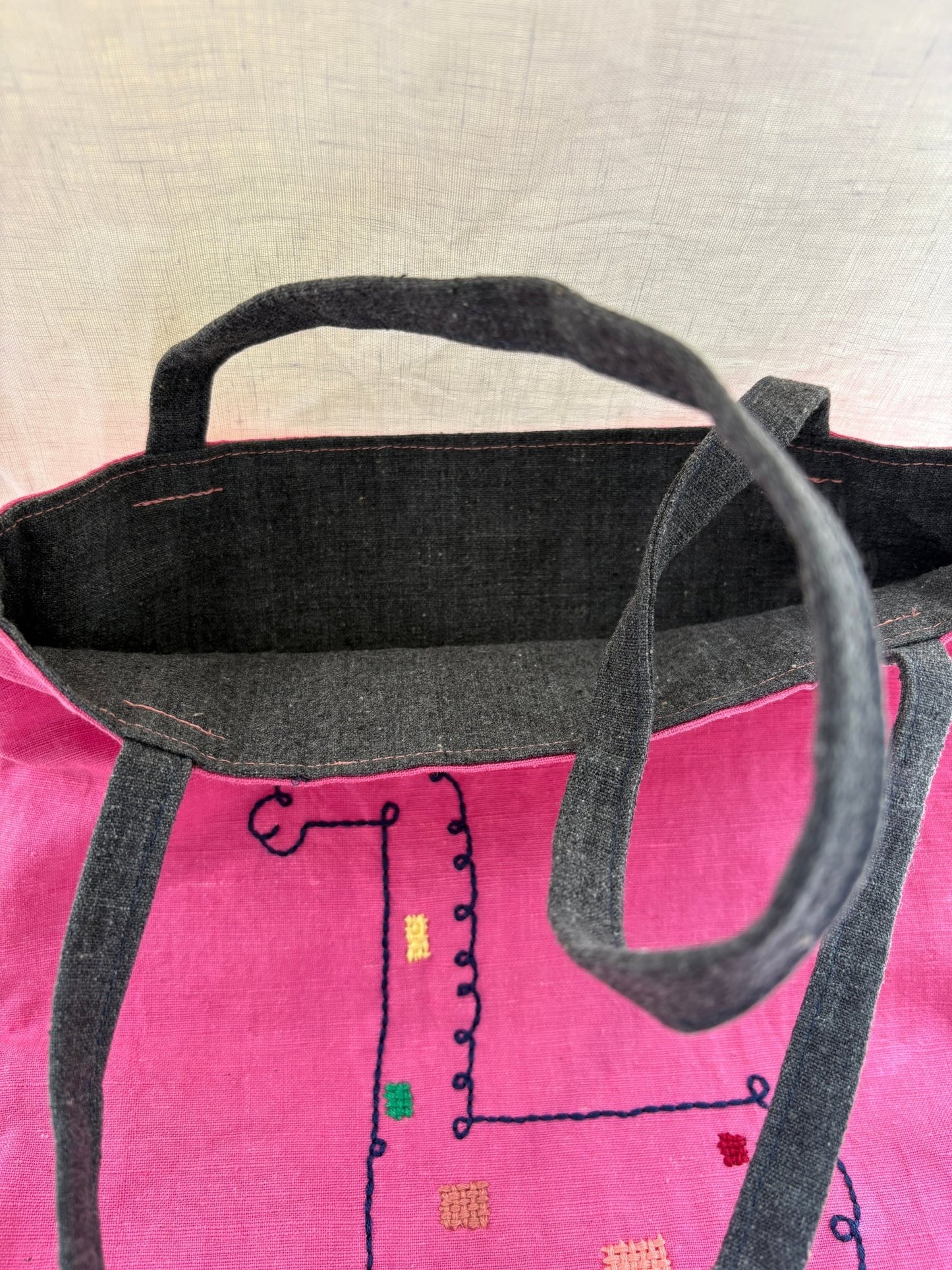 One - Off Drop — Handwoven Tote with Little Deer Embroidery - Made by Frey