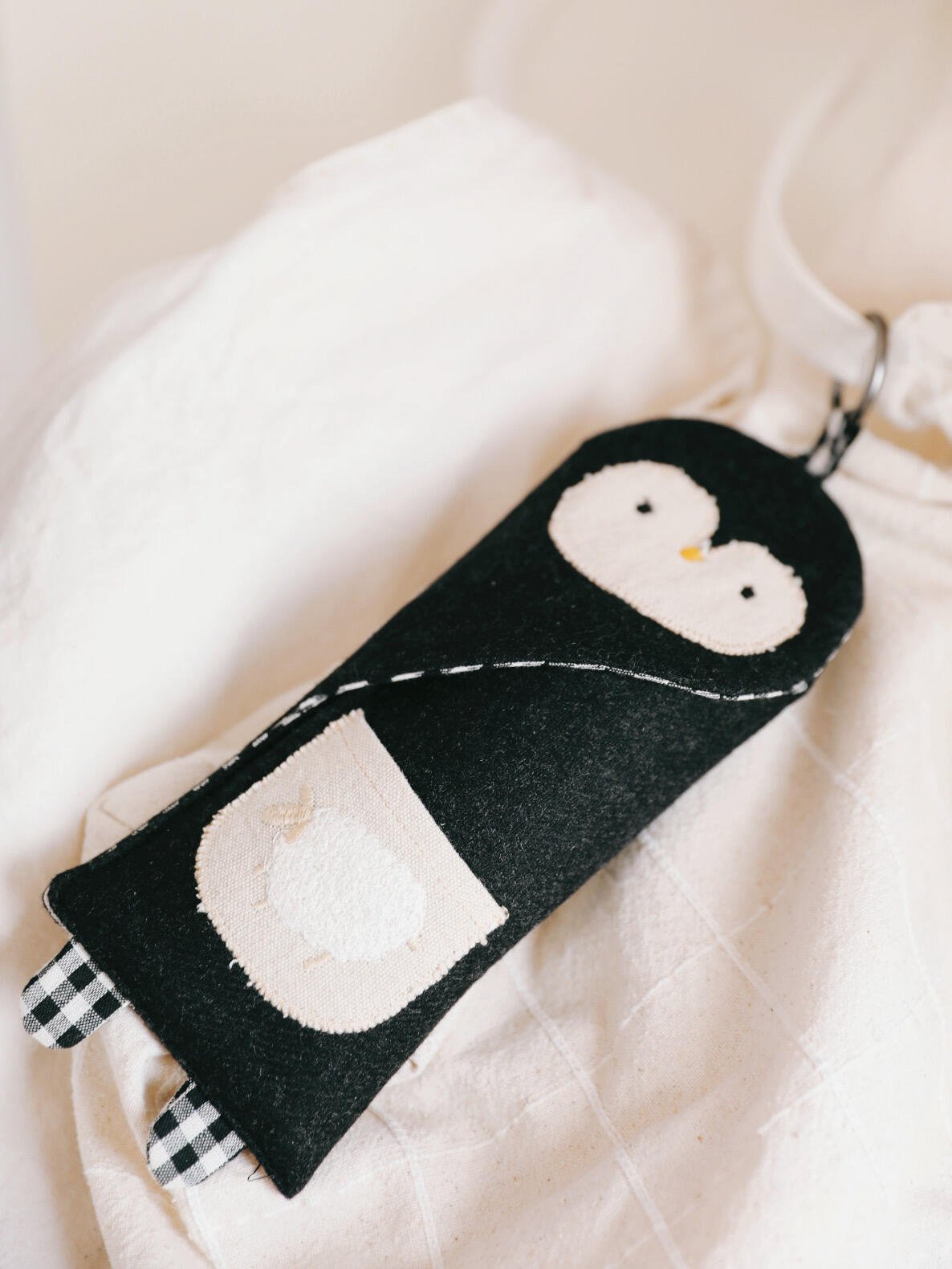 Penguin Sunglass & Eyeglass Pouch – Pen Bag & Bag Charm for Travel & Everyday - Made by Frey