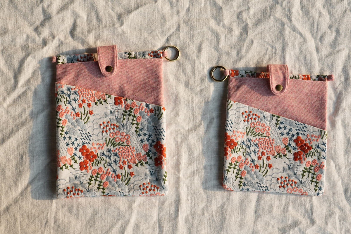 Pink Embroidered Book & Journal Sleeve (Charms Sold Separately) - Made by Frey