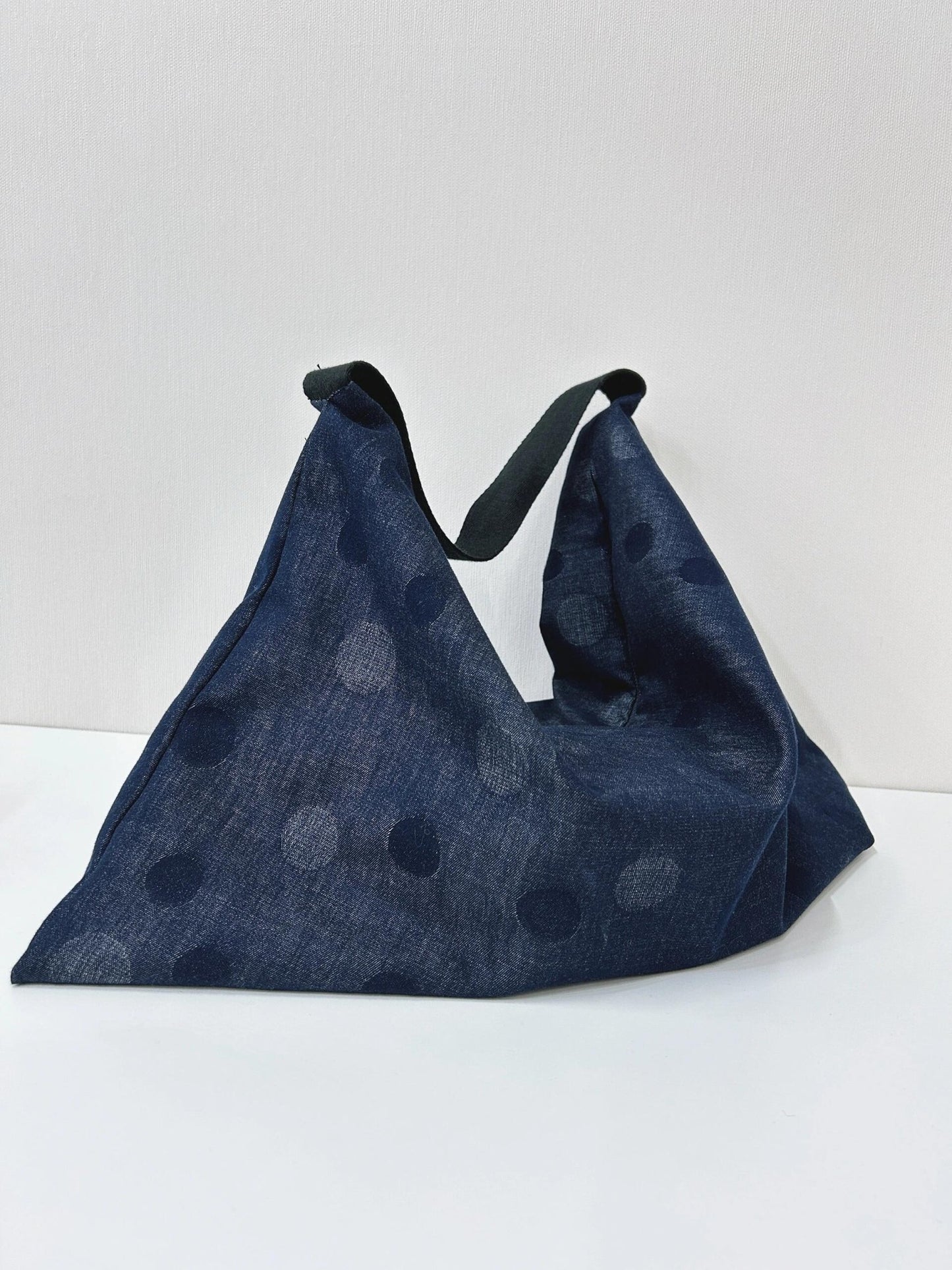 Polka Dot Denim Hobo Bag - Made by Frey