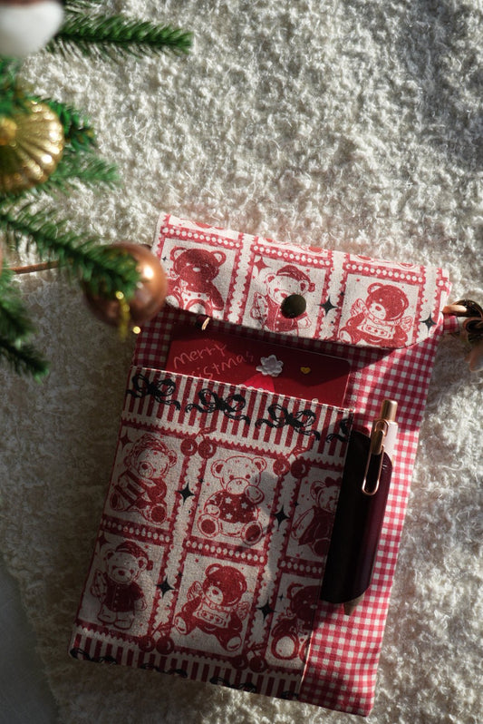 TN Regular-Size Journal Pouch – Christmas Teddy Bear - Made by Frey