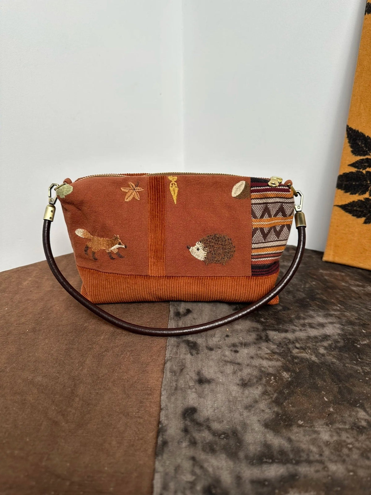 Vintage Embroidery · “Hedgehog & Fox” Cotton Linen Bag - Made by Frey