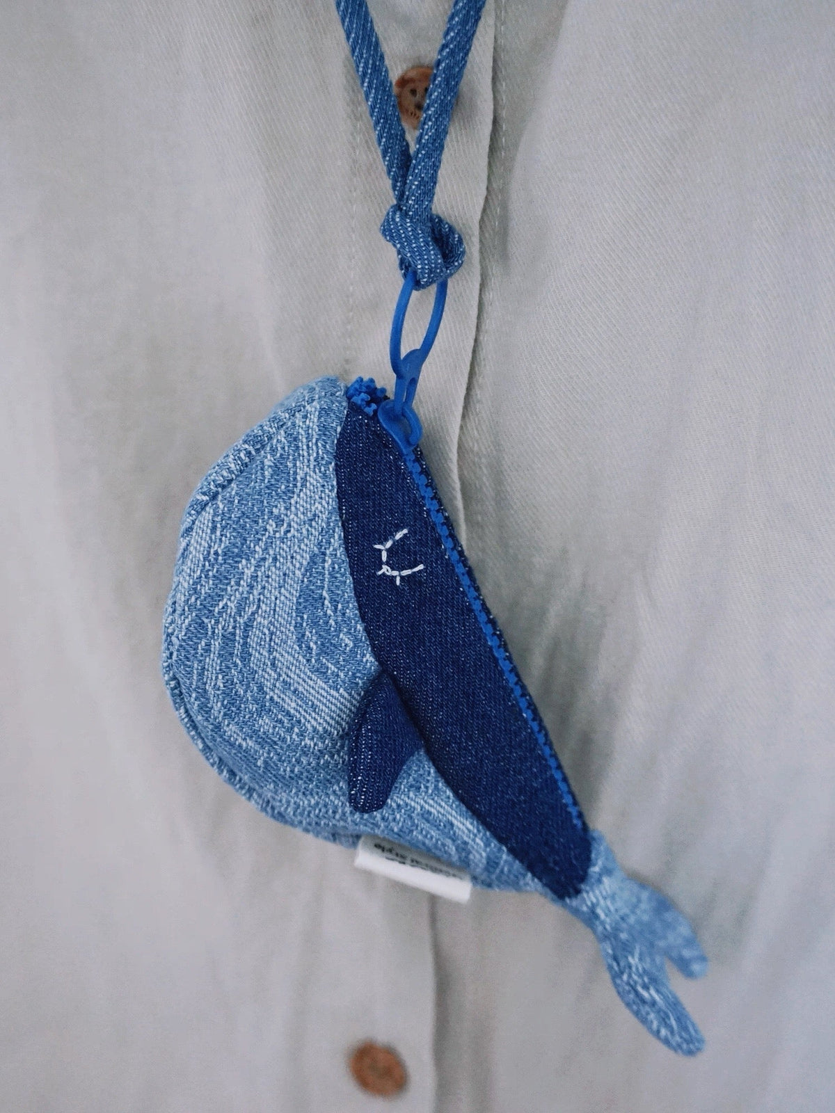 Whale Zipper Pouch & Bag Charm - Made by Frey