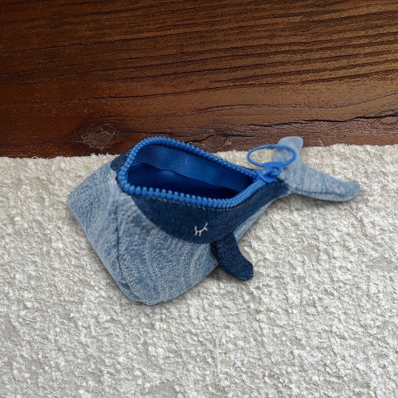 Whale Zipper Pouch, Bag Charm - Made by Frey