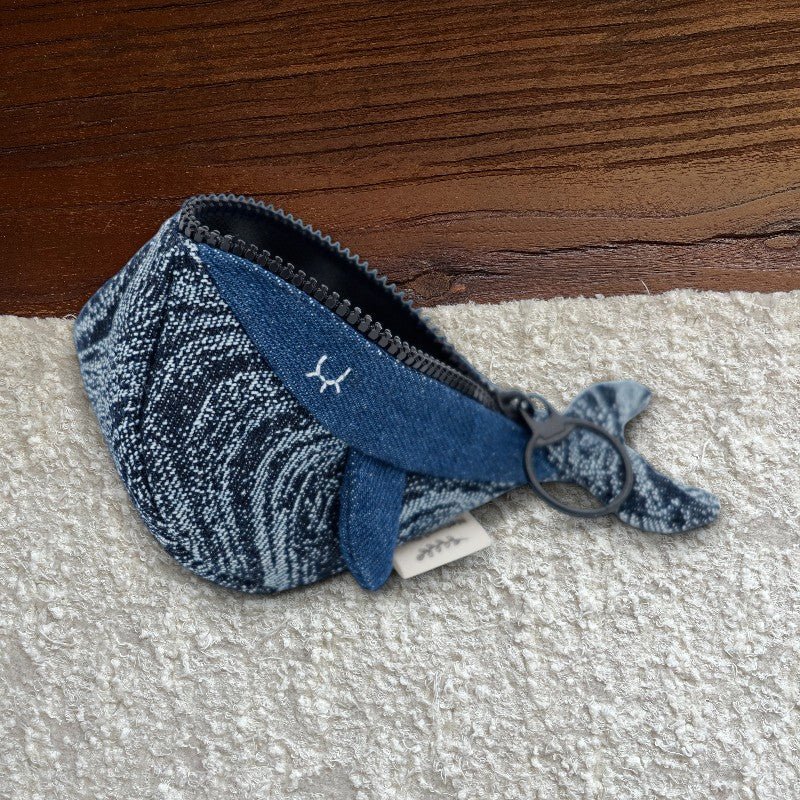 Whale Zipper Pouch, Bag Charm - Made by Frey
