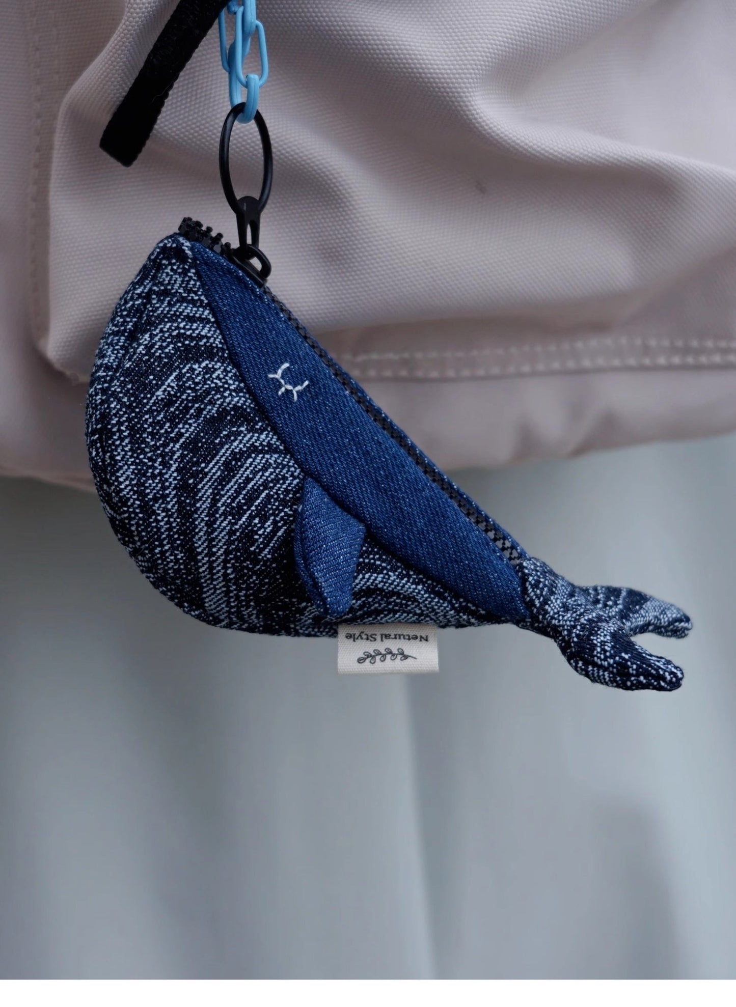 Whale Zipper Pouch & Bag Charm - Made by Frey