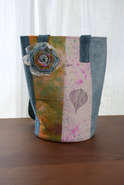 Patchwork Rose Bucket Tote