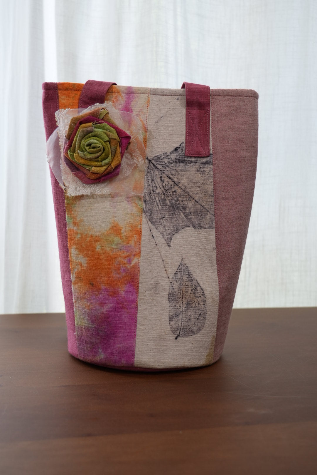 Patchwork Rose Bucket Tote
