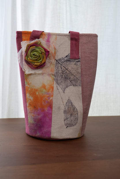 Patchwork Rose Bucket Tote