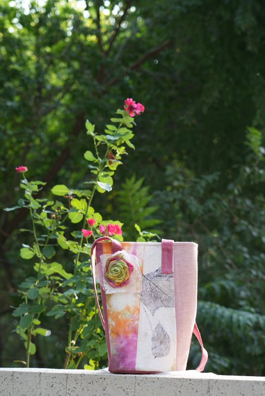 Patchwork Rose Bucket Tote
