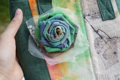 Patchwork Rose Bucket Tote