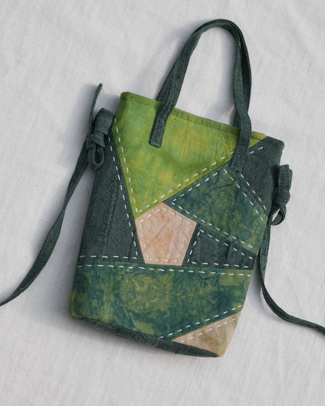 Handmade Plant-Dyed Patchwork Crossbody Bag