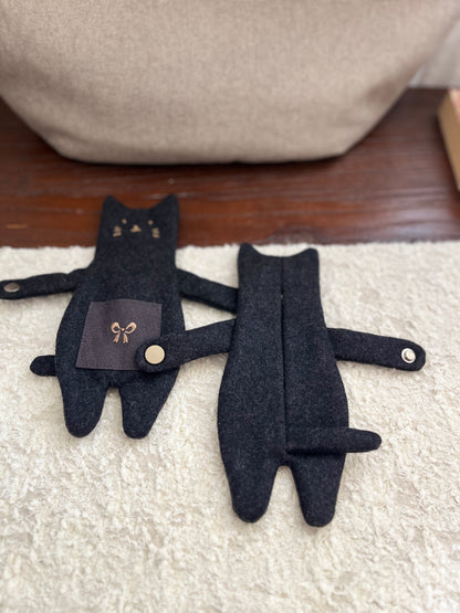 Hugging Cat Zipper Pouch — Handmade Bag Charm