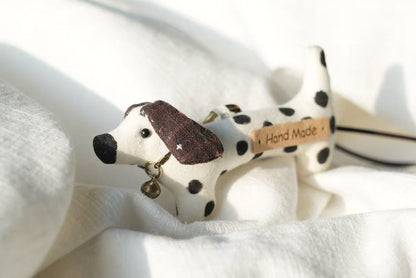 Polka Dot Dachshund Bag Charm – Handmade Spotted Dog