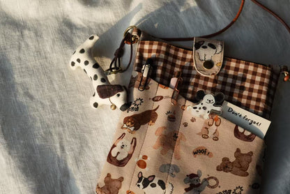 Polka Dot Dachshund Bag Charm – Handmade Spotted Dog