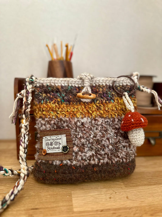 Autumn - Inspired Mushroom Crossbody Bag - Made by Frey