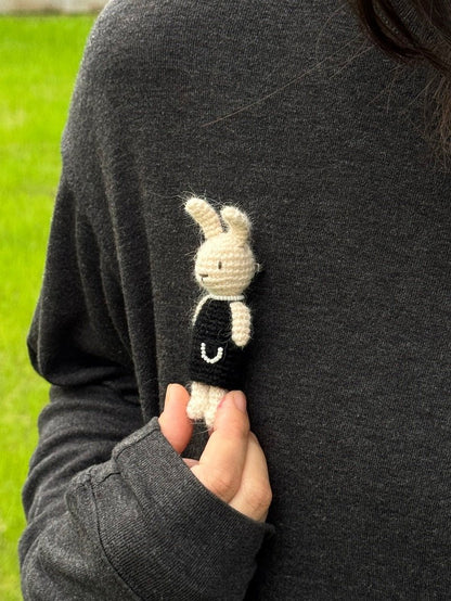 🐇 Crochet Bunny Brooch - Made by Frey