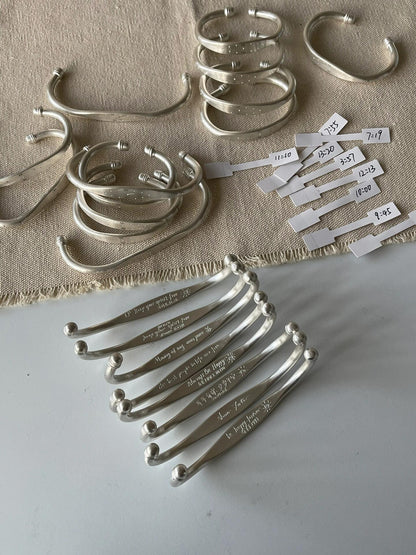 Custom Handcrafted 999 Fine Silver Bangle - Made by Frey